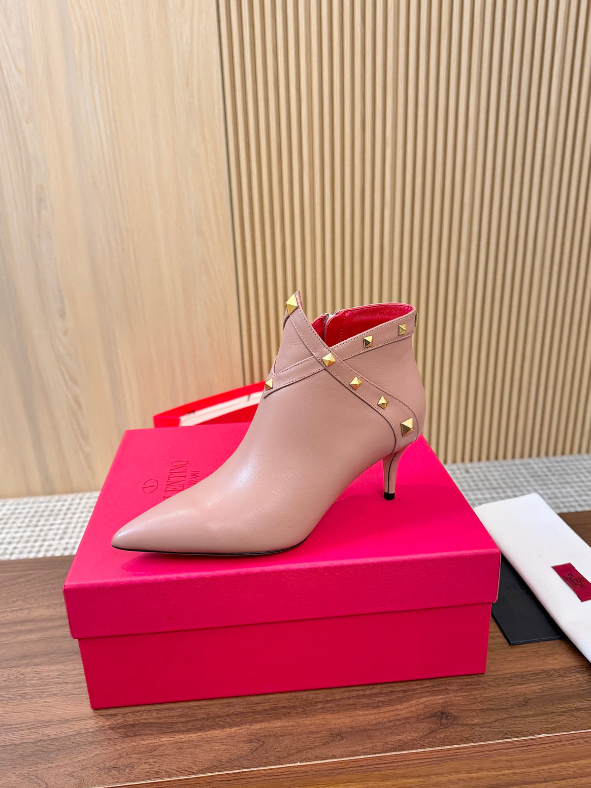 Rockstud Leather Ankle Boots