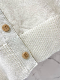 Vintage Check Cuff Wool Cardigan