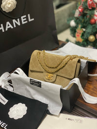 Suede Flap Bag