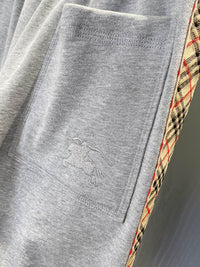 Check-Stripe Slim Sweatpants