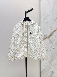 Monogram Print Drawstring Jacket