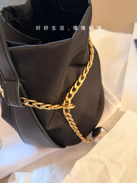 Black Mini Nylon Bucket Bag