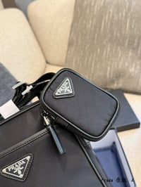 Re-Nylon and Saffiano Leather Shoulder Bag