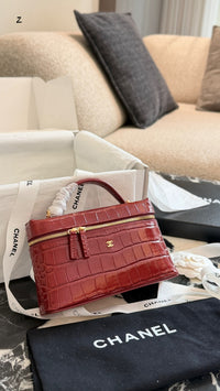 Crocodile Embossed Slim Vanity Case