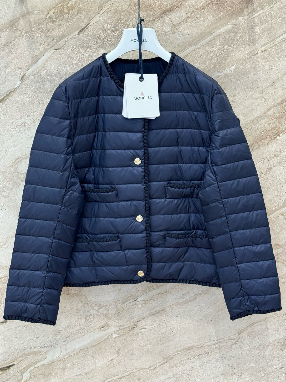 26S Braided Trim Short Down Jacket