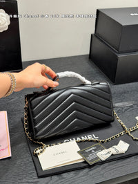 26X Chevron Top Handle Flap Bag