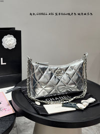 Shiny Quilted Hobo Bag
