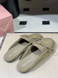 Suede Deck Mules