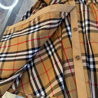 Vintage Check Sleeveless Shirt Dress