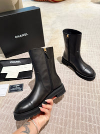 Calfskin Cap Toe Short Boots