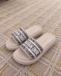 Dway Oblique Embroidered Slide