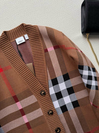 Vintage Check Wool Cardigan