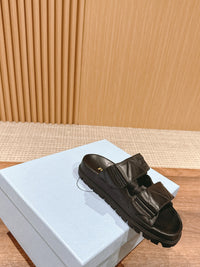 Quilted Leather Platform Sandals