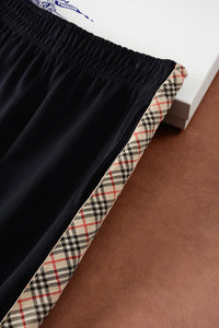 Check-Stripe Slim Sweatpants