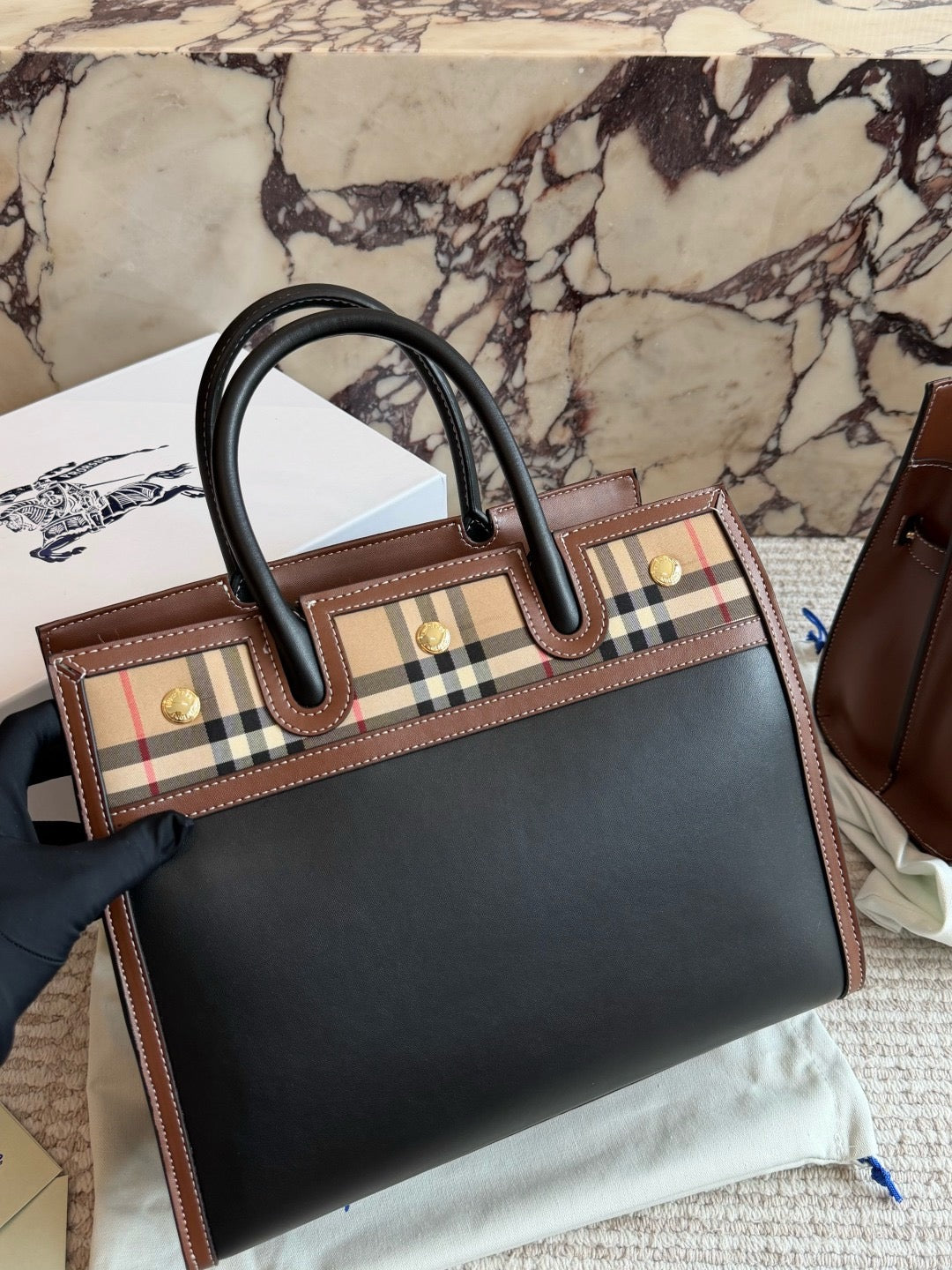 Vintage Check Two Handle Title Bag