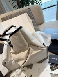 26M Shopping Bag Ecru Canvas & Calfskin