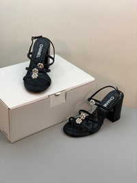 Pearl Flower Heel Sandals
