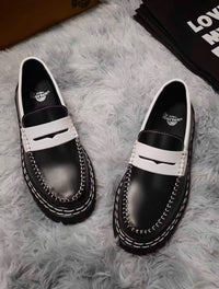 Contrast Penny Loafers