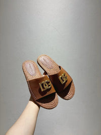 Nappa Leather Espadrille Sliders
