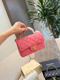 Mini Top Handle Flap Bag Lambskin