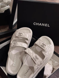 Quilted Triple Strap Slide Sandals