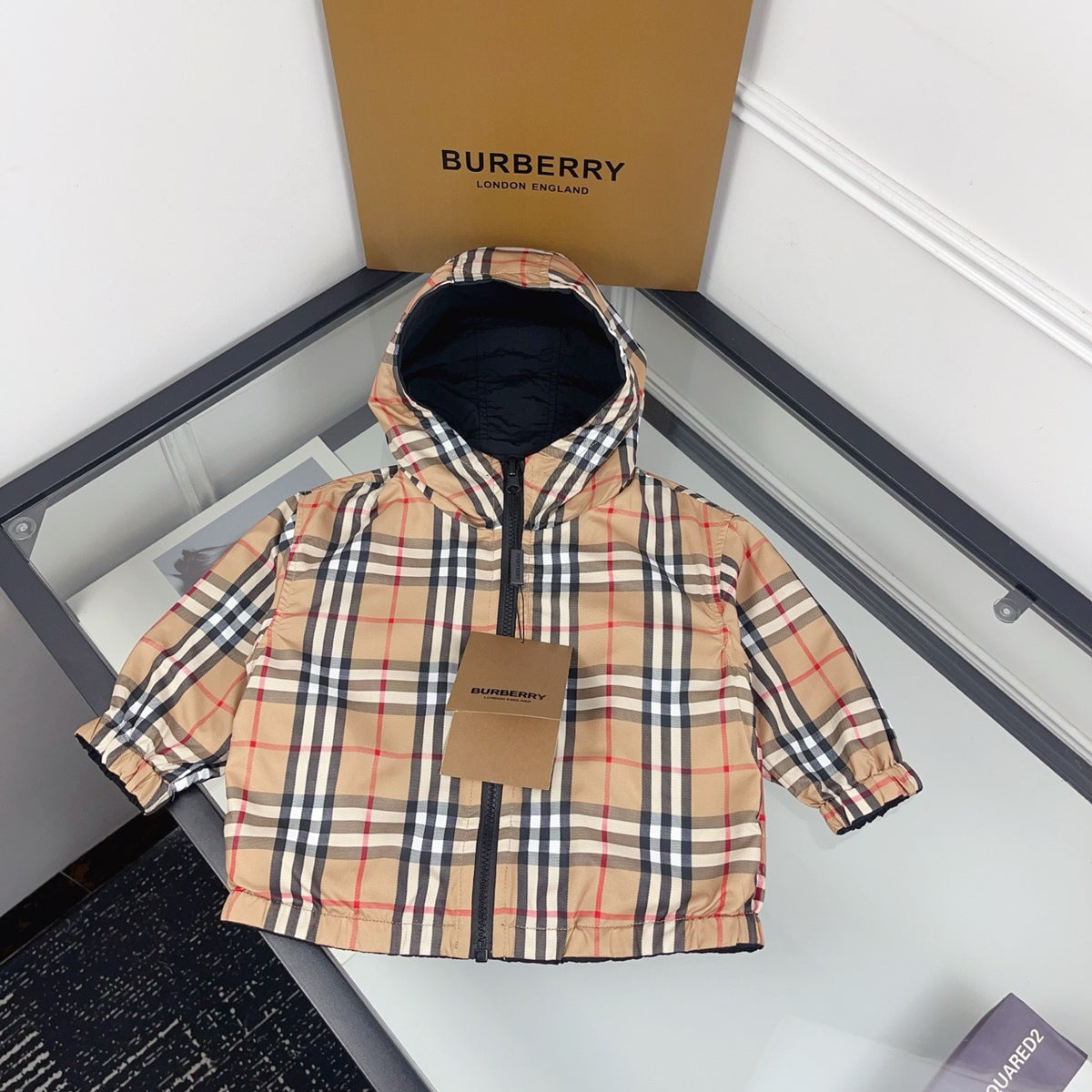 Reversible Check Hooded Jacket