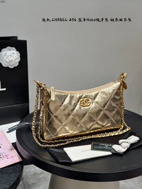 Shiny Quilted Hobo Bag