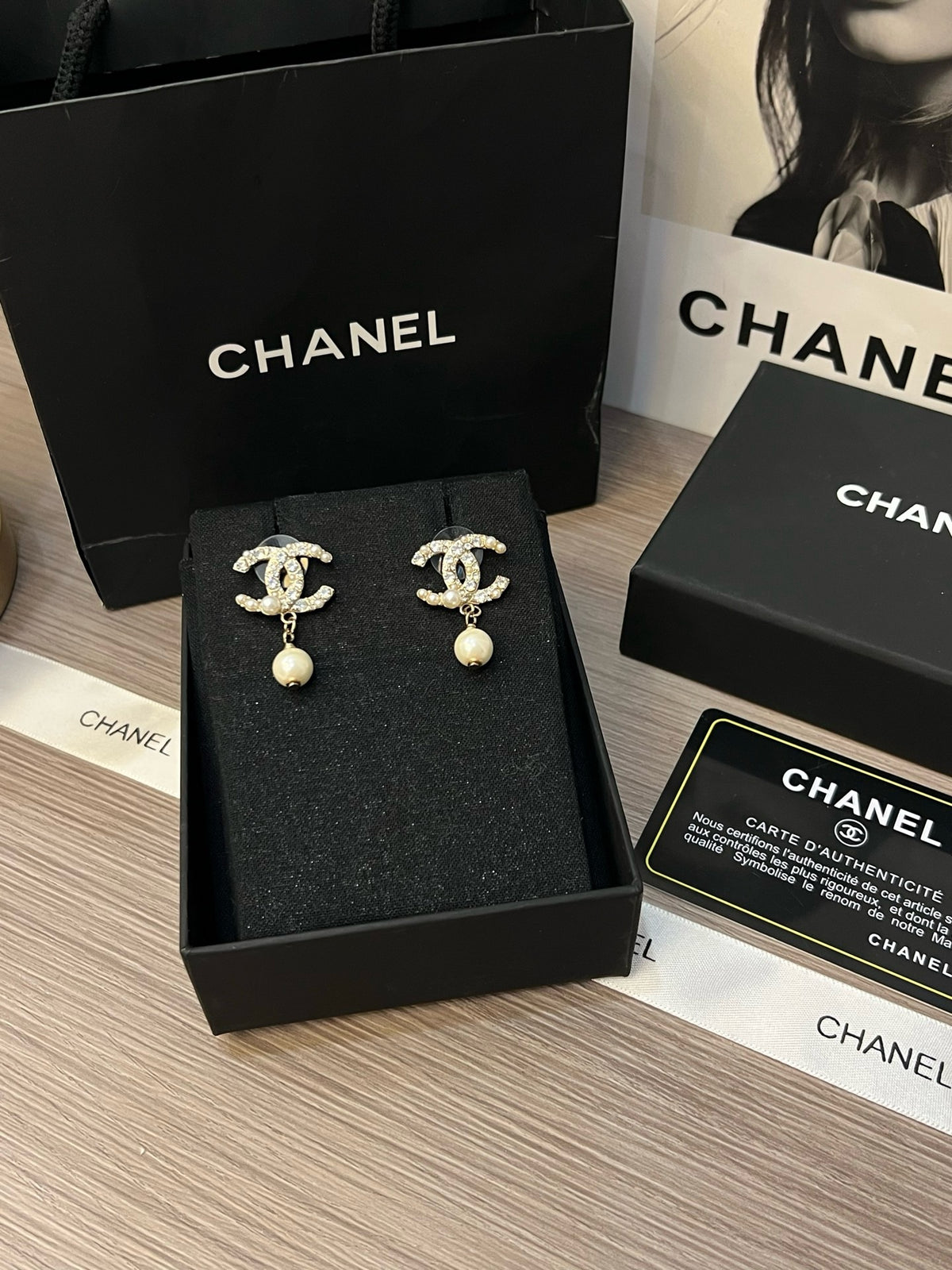 Logo Pearl Earrings