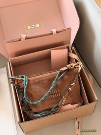 Corduroy Logo Shoulder Bag
