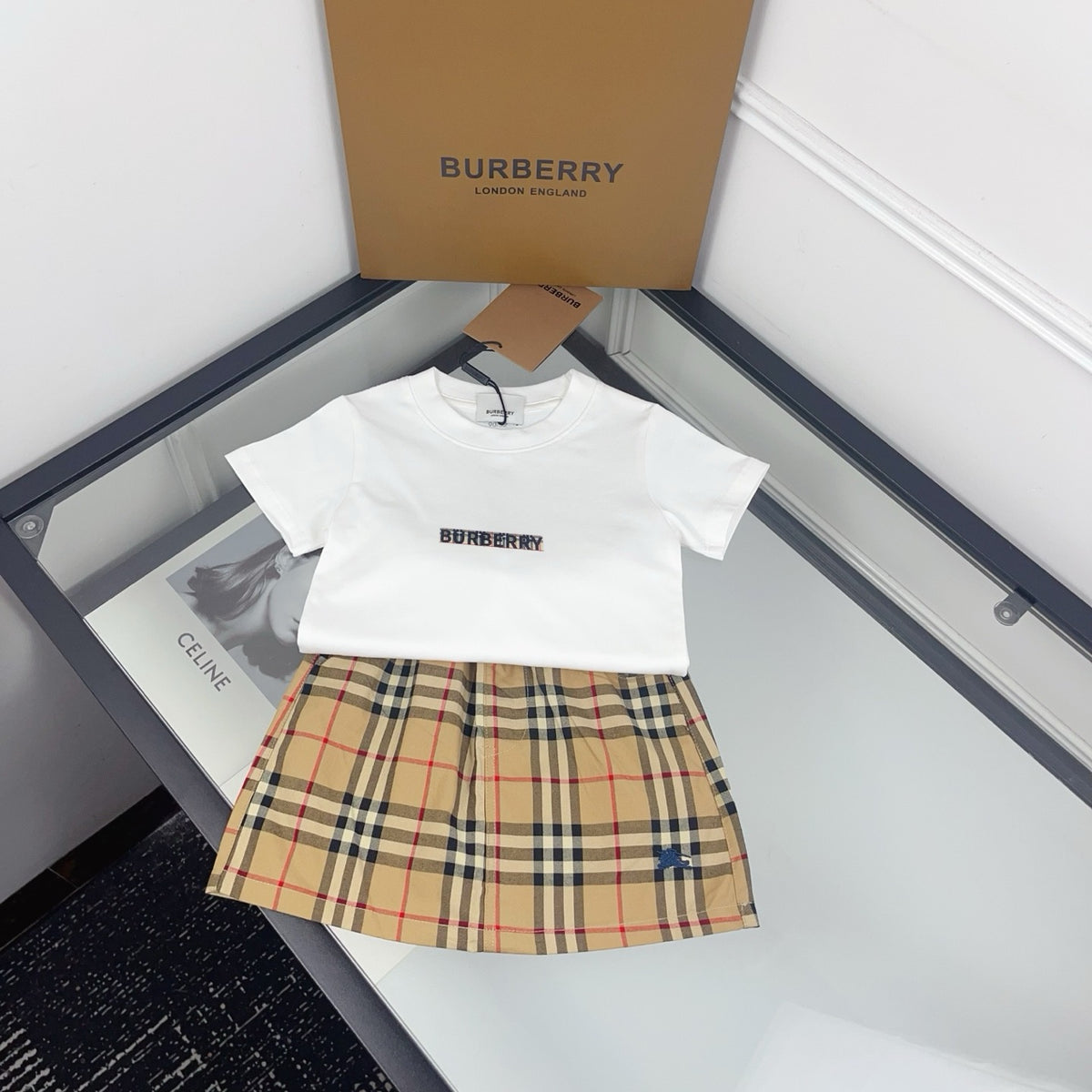 Vintage Check Skirt Set