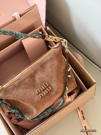 Corduroy Logo Shoulder Bag