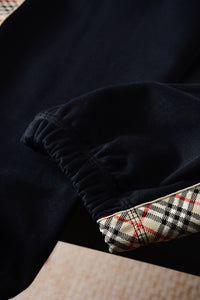 Check-Stripe Slim Sweatpants