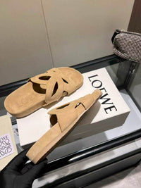 Paula's Ibiza Leather Monogram Ease Slides