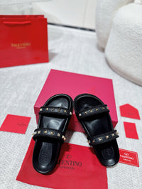 Garavani Rockstud Rope Flat Sandals