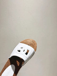 Nappa Leather Espadrille Sliders