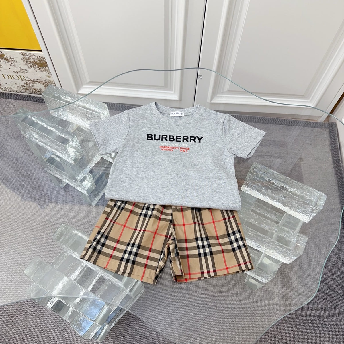 Check T-Shirt & Shorts Set