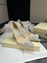 Love Embellished Mesh Pumps