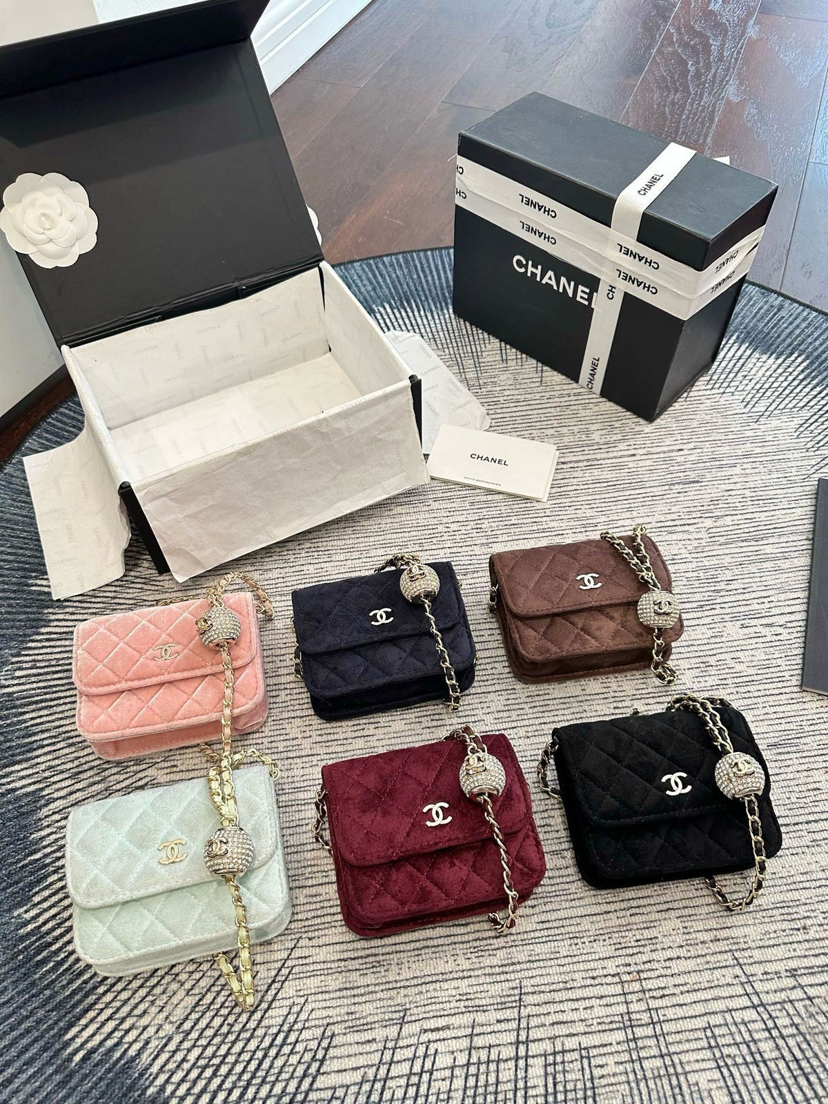 Velvet Mini Flap Bag