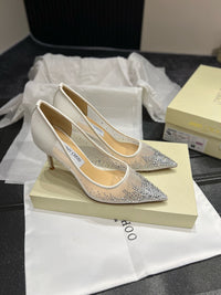 Love Embellished Mesh Pumps