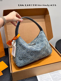 Denim Monogram Hobo Slouchy Bag