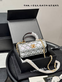 Metallic Mini Top Handle Flap Bag