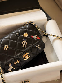 Whimsical Charms Lambskin Flap Bag