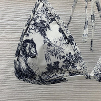 Toile de Jouy Triangle Bikini Set