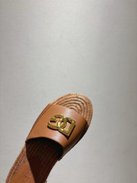 Nappa Leather Espadrille Sliders