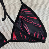 Logo Print Triangle Bikini Set