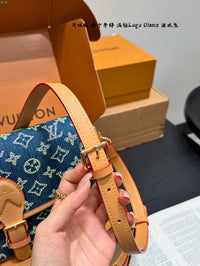 Diane Blue Denim Crystal Shoulder Bag