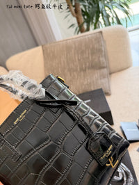 Mini Toy Croc-Embossed Tote Bag