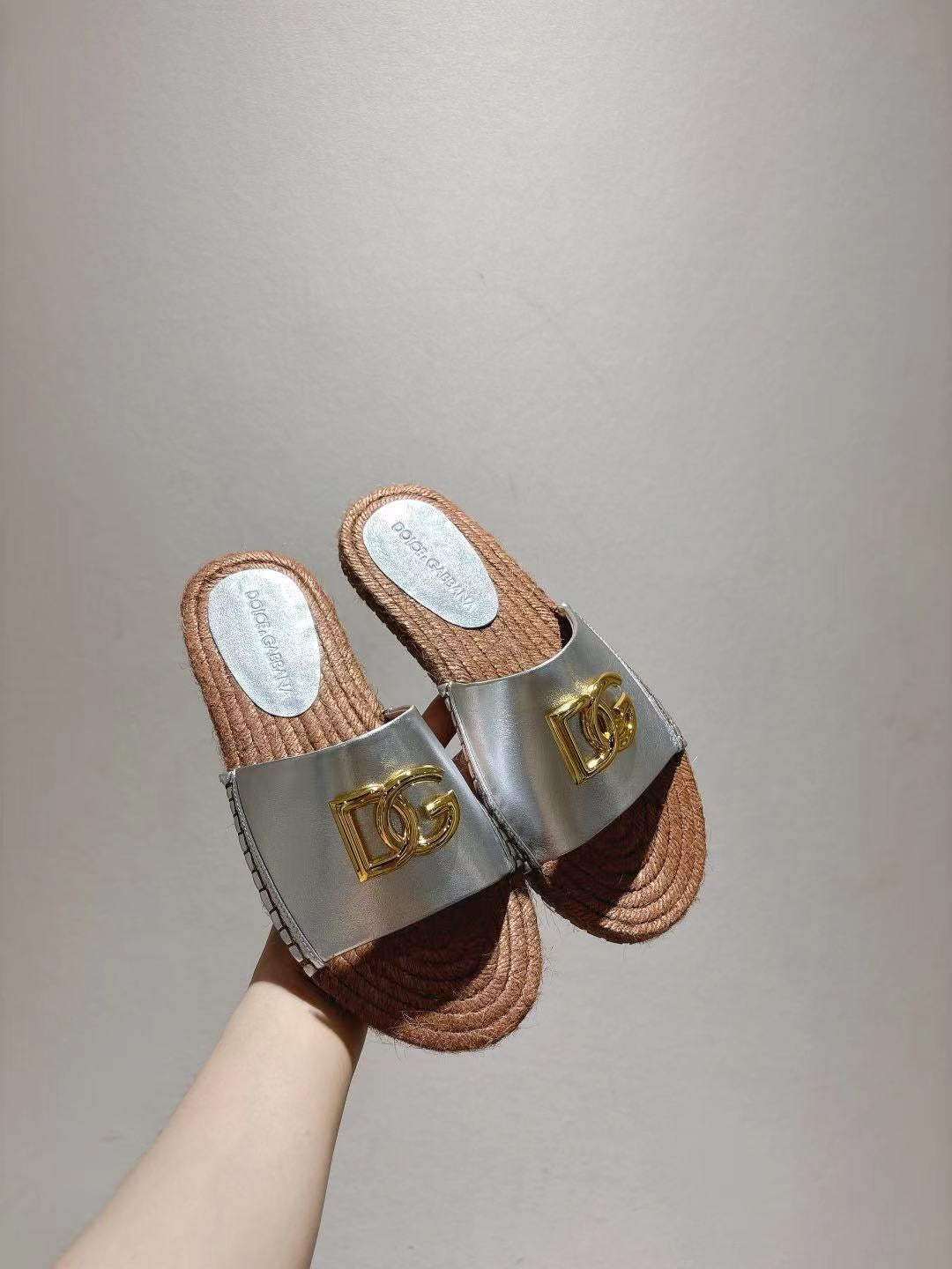 Nappa Leather Espadrille Sliders