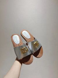 Nappa Leather Espadrille Sliders