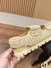 Logo-Plaque Crochet Sandals